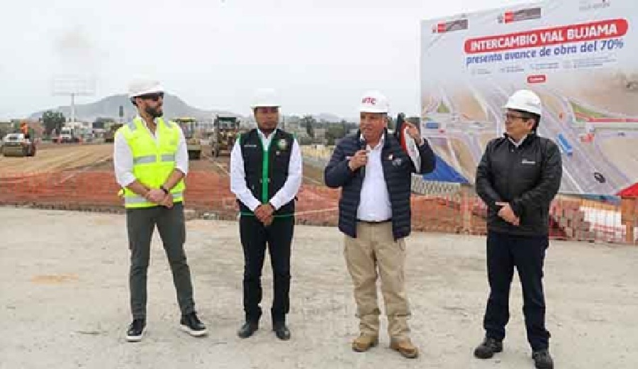Gobierno acelera obra del Intercambio Vial Bujama que mejorará la seguridad y estará lista en octubre