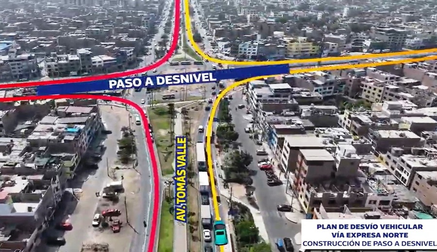 Tomás Valle y Universitaria aplicarán desvíos desde el viernes 24 por paso a desnivel