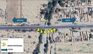 MTC Habilitan desvío provisional tras cierre preventivo del Pontón ubicado en el km 461 de la Panamericana Sur, en Nazca