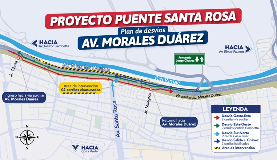 Proyecto Puente Santa Rosa inician obras del acceso definitivo al nuevo aeropuerto Jorge Chávez