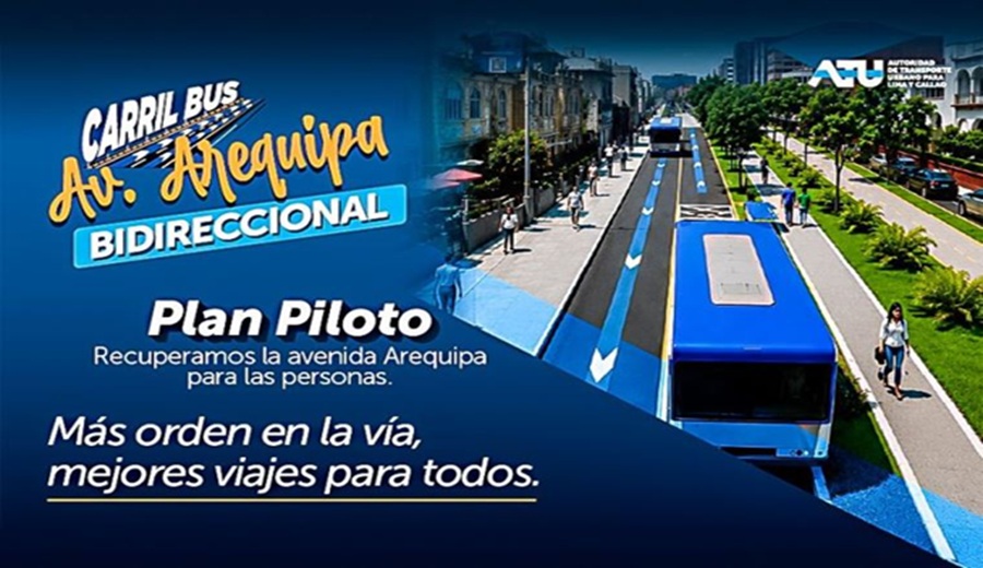 Corredor Azul ATU pone en marcha el plan piloto del Carril Bus Bidireccional Arequipa