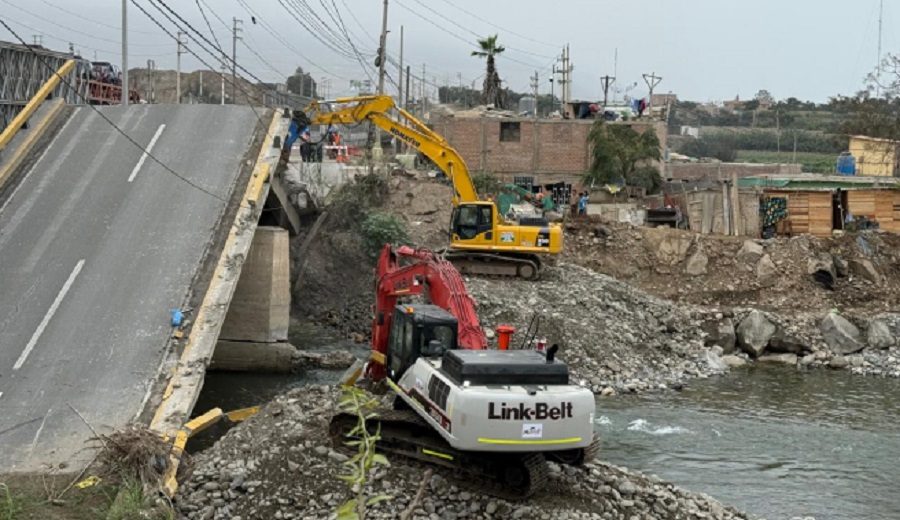Avanza la demolición del puente colapsado de Chancay y se cumplen plazos anunciados por el MTC
