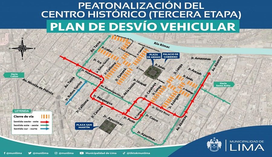 Centro Histórico: conoce el plan de desvío por las obras de peatonalización de tercera y última etapa