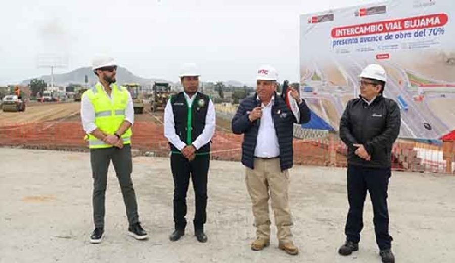 Gobierno acelera obra del Intercambio Vial Bujama que mejorará la seguridad y estará lista en octubre