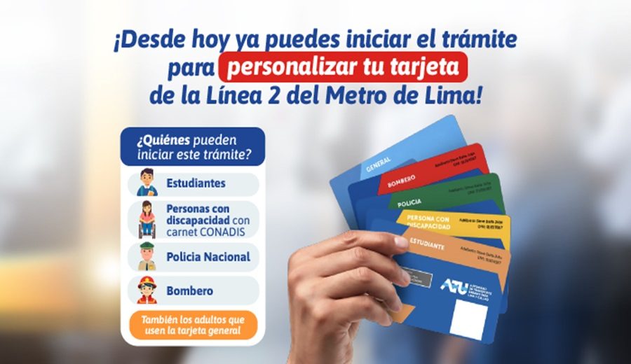 MTC Se inició trámite para personalizar las tarjetas de la Línea 2 del Metro de Lima y Callao