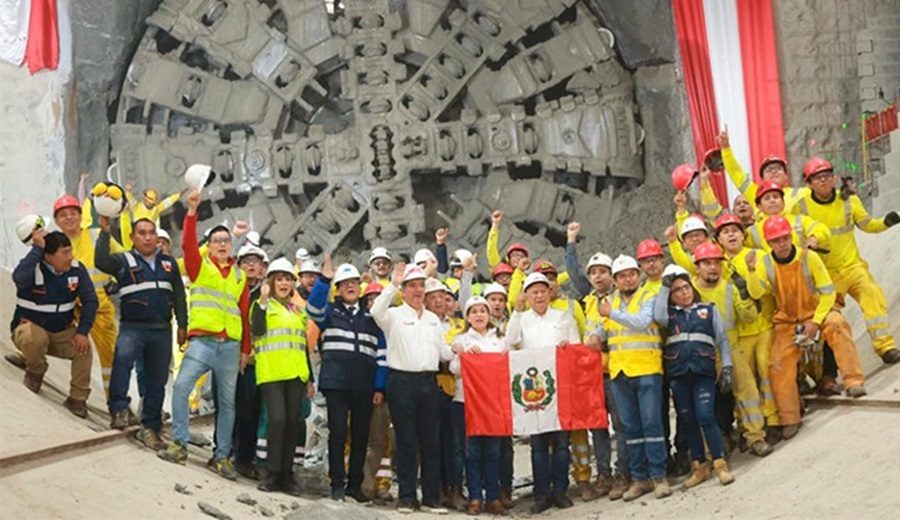 MTC Tuneladora Delia de la Línea 2 del Metro de Lima y Callao llegó a la Estación Plaza Bolognesi