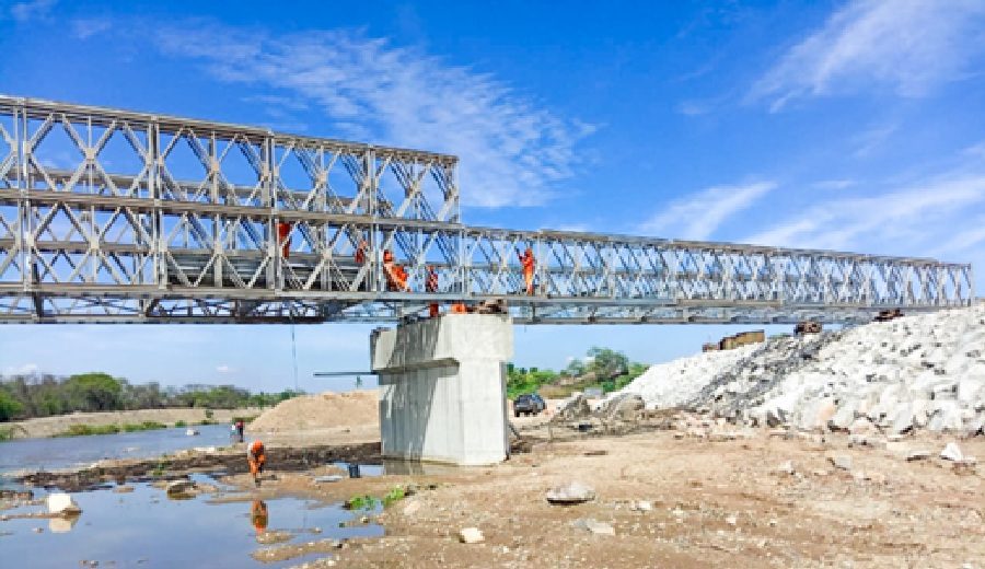 MTC avanza en la instalación del puente modular San Francisco en Piura