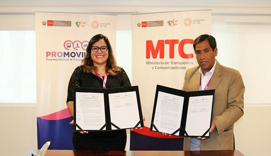 MTC y los municipios provinciales de Huancavelica y Pisco firman convenio en materia transporte urbano sostenible
