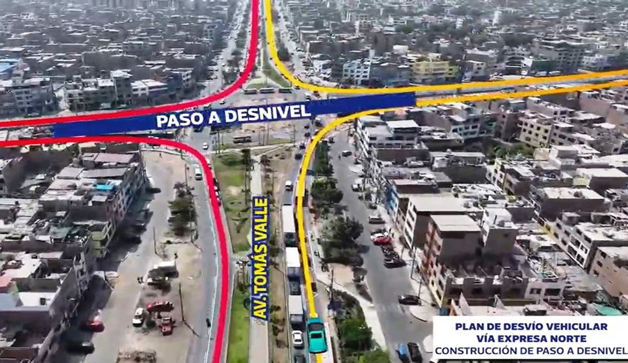 Tomás Valle y Universitaria aplicarán desvíos desde el viernes 24 por paso a desnivel